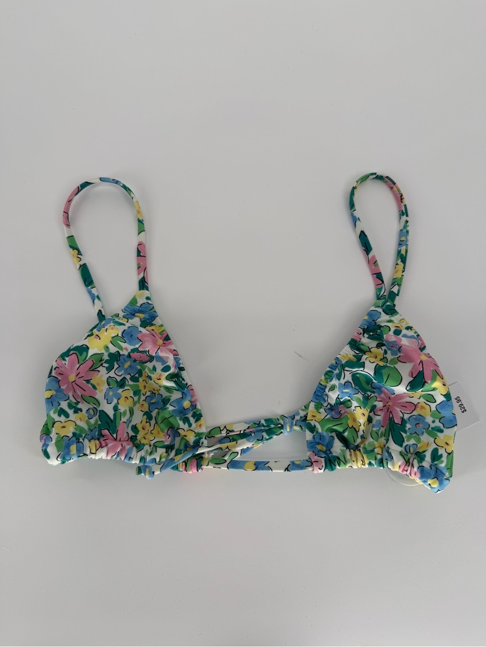 Pacsun Floral Triangle Bikini Top - Pastel Multicolor